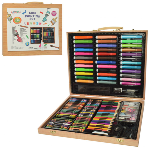 Дитячий набір для творчості MK 2455 в дерев'яній валізі