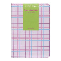 Блокнот A6 "Wonderful" 6701-1 твердый переплет, 2 закладки и 2 резинки для ручек 80 листов 10х14,5 см  Розовый(6701-1(Pink))