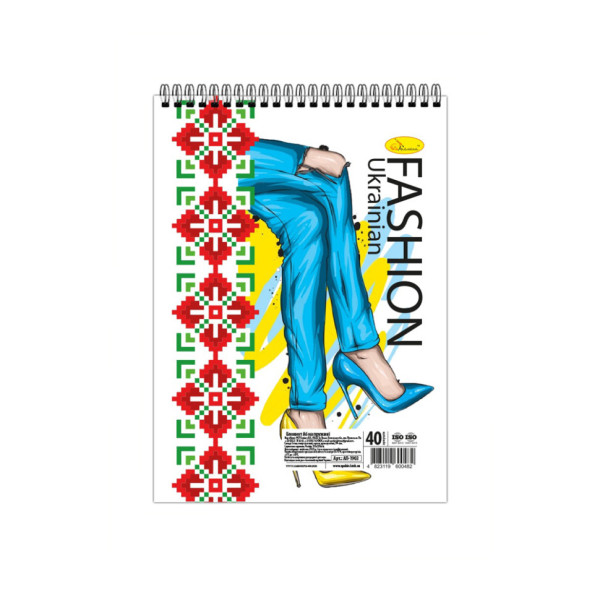 Блокнот "Fashion Ukrainian" А6 АП-1907-3, 40 аркушів, пружина зверху (АП-1907-3)