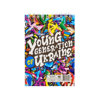Блокнот "Young generation of Ukraine" А6 АП-1907-5, 40 аркушів, пружина зверху (АП-1907-5)