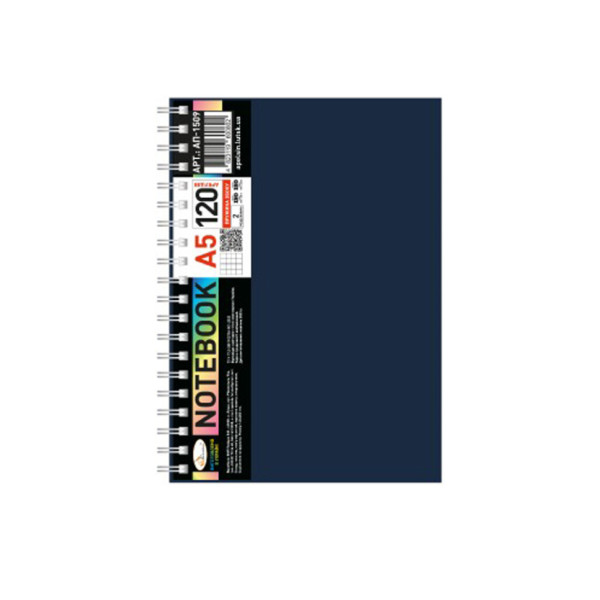 Блокнот А5 АП-1509(Black) 120 аркушів, пружина збоку (АП-1509(Black))