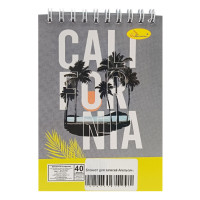 Блокнот для записей "California" А6 АП-1711-3, 40 листов, пружина сверху (АП-1711-3)