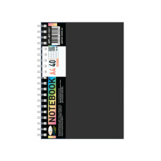 Блокнот А4 АП-1501(Black) 40 аркушів, пружина збоку (АП-1501(Black))