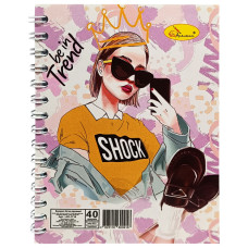 Блокнот А6 АП-1710, 40 листов, пружина сбоку Вид 2(АП-1710-2)