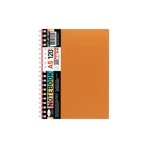 Блокнот А5 АП-1509(Orange) 120 листов, пружина сбоку(АП-1509(Orange))