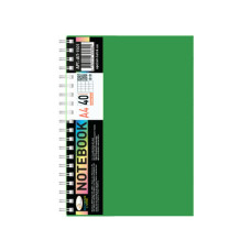 Блокнот А4 АП-1501(Green) 40 листов, пружина сбоку(АП-1501(Green))