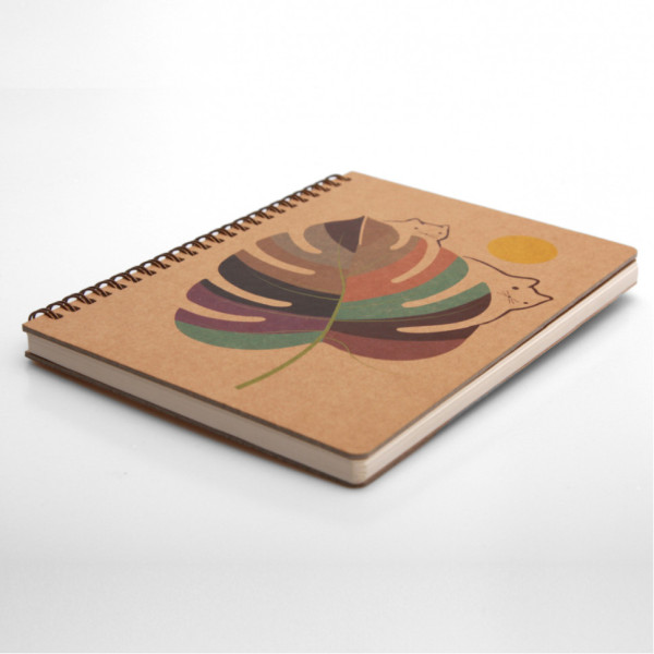 Блокнот "Монстера" еко крафт-картон 11119-Т-KR А5 на пружині (11119-Т-KR)