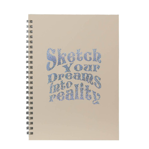 Скетчбук "Втілюй свої мрії" 13103-KR з кремовими листами, А5, на спіралі (13103-KR)