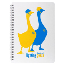Блокнот еко "Бойові Гуси" 13202-KR формат А5, в крапку, 100% макулатура, на пружині (13202-KR)