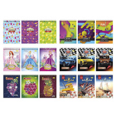 Блокнот А6 Б-П6-80, 80 аркушів, пружина бічна, асортимент (Б-П6-80)