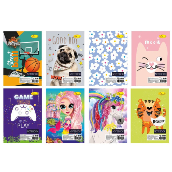 Блокнот дитячий А7 АП-1715 на пружині 72 аркушів, асортимент (АП-1715)