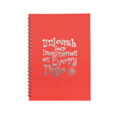 Скетчбук "Дай волю своїй уяві" 13102-KR з червоними листами, А5, на спіралі (13102-KR)