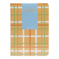 Блокнот A6 "Wonderful" 6701-1 твердий перепліт, 2 закладки та 2 гумки для ручок 80 аркушів 10х14,5 см (6701-1(Orange))