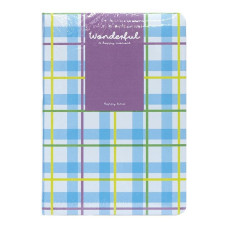 Блокнот A6 "Wonderful" 6701-1 твердий перепліт, 2 закладки та 2 гумки для ручок 80 аркушів 10х14,5 см (6701-1(Blue))