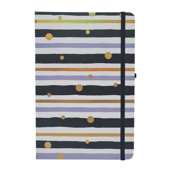 Блокнот А5 на резинці 5703-04 тверда обкладинка, 21х14см, 80 листів, клітинка (5703-04(Black))