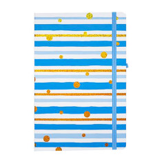 Блокнот А5 на резинці 5703-04 тверда обкладинка, 21х14см, 80 листів, клітинка (5703-04(Blue))