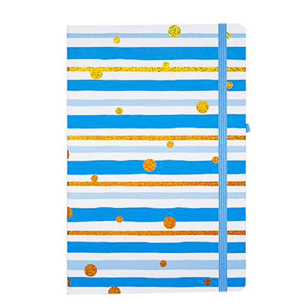 Блокнот А5 на резинці 5703-04 тверда обкладинка, 21х14см, 80 листів, клітинка (5703-04(Blue))