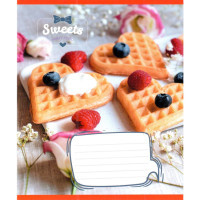 Зошит учнівський "Солодкі серця" 012-500325K-1 в клітинку, 12 аркушів (959050) (012-500325K-1)