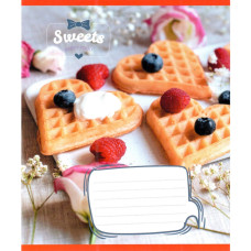 Зошит учнівський "Солодкі серця" 012-500325K-1 в клітинку, 12 аркушів (959050) (012-500325K-1)