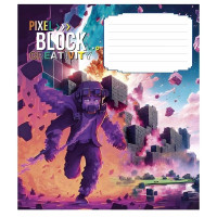 Зошит учнівський "Pixel Block" 012-3407L-4 в лінію, 12 аркушів  (012-3407L-4)