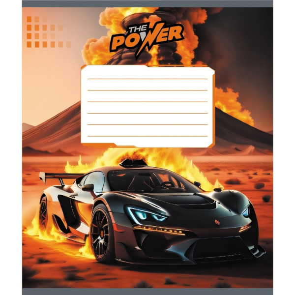 Зошит учнівський "Супер сила" 012-510041C-2 в косу лінію, 12 аркушів (012-510041C-2)