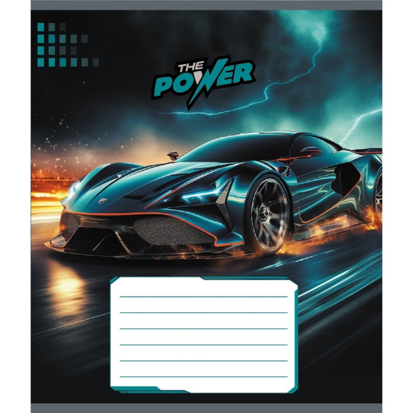 Зошит учнівський "Супер сила" 012-510041C-3 в косу лінію, 12 аркушів (012-510041C-3)