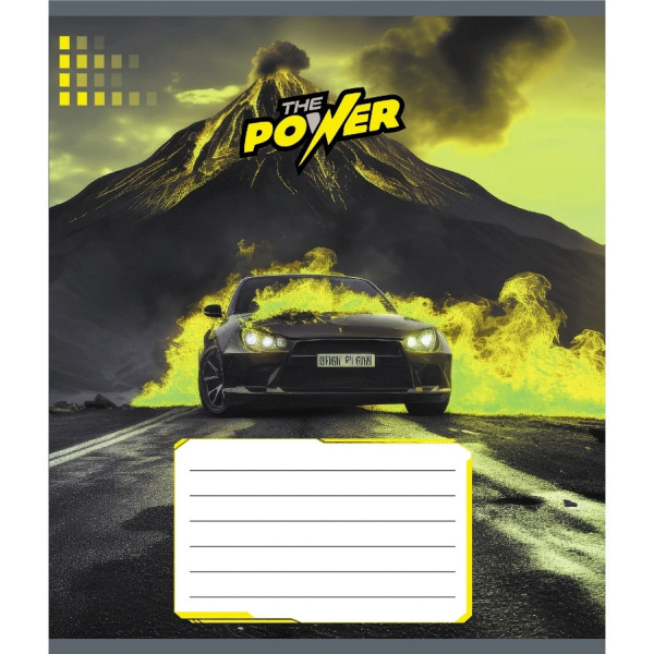 Зошит учнівський "Супер сила" 012-510041C-4 в косу лінію, 12 аркушів (012-510041C-4)