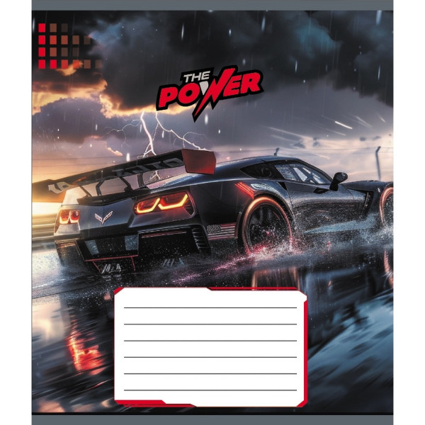 Зошит учнівський "Супер сила" 012-510041C-5 в косу лінію, 12 аркушів (012-510041C-5)