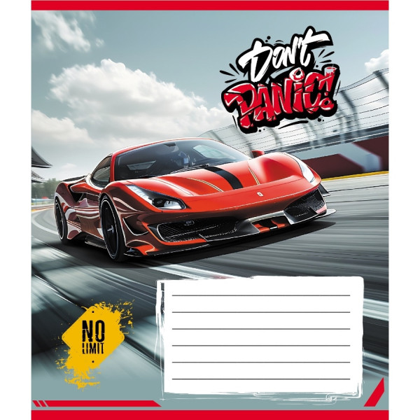 Зошит учнівський "Без паніки" 012-510164C-1 в косу лінію, 12 аркушів (012-510164C-1)