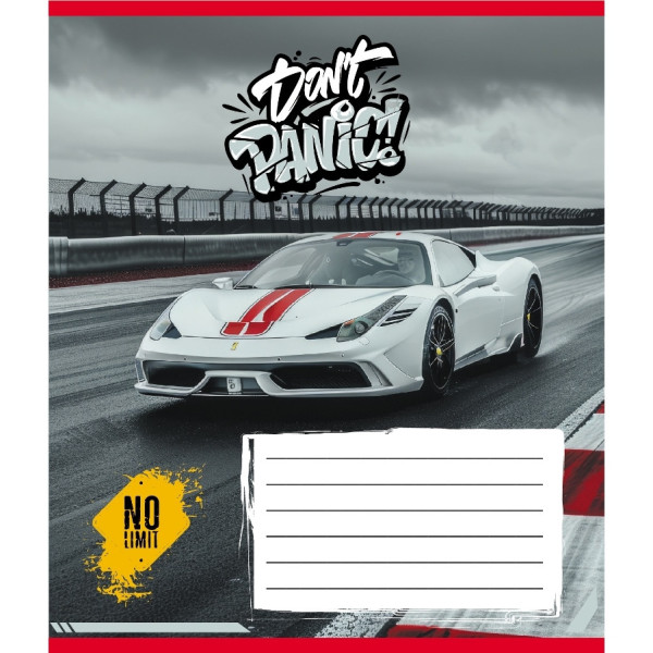 Зошит учнівський "Без паніки" 012-510164C-4 в косу лінію, 12 аркушів (012-510164C-4)