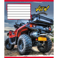 Зошит учнівський "Квадроцикли" 012-510232C-1 в косу лінію, 12 аркушів (012-510232C-1)