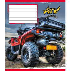 Зошит учнівський "Квадроцикли" 012-510232C-1 в косу лінію, 12 аркушів (012-510232C-1)