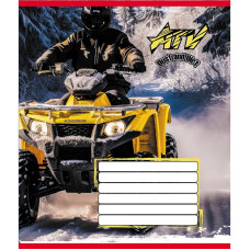 Зошит учнівський "Квадроцикли" 012-510232C-4 в косу лінію, 12 аркушів (012-510232C-4)