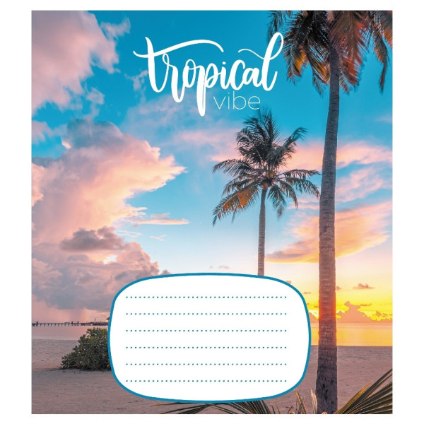 Зошит учнівський "Тропічний вайб" 018-530056K-1 в клітинку, 18 аркушів (018-530056K-1)