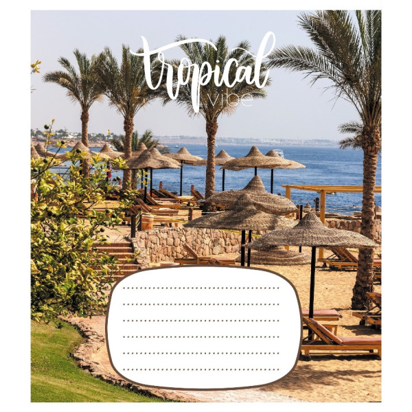 Зошит учнівський "Тропічний вайб" 018-530056K-3 в клітинку, 18 аркушів (018-530056K-3)