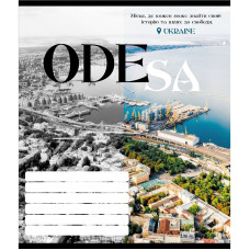 Зошит учнівський "Чорно-білі міста" 018-530070K-2 в клітинку, 18 аркушів (018-530070K-2)