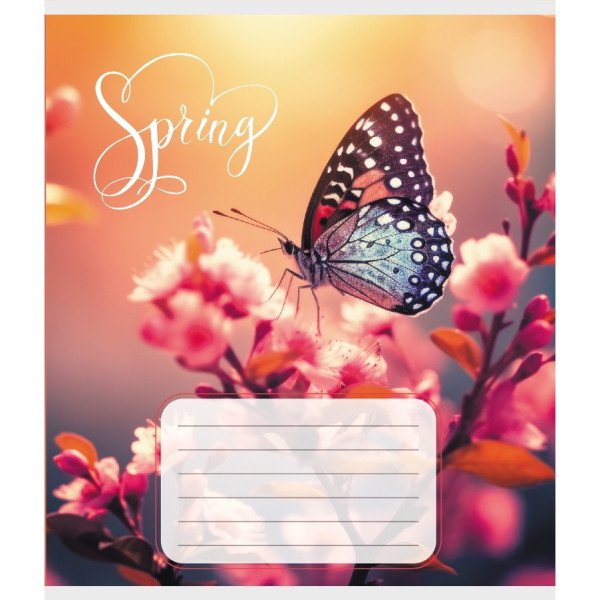 Зошит учнівський "Метелик весною" 018-530216K-1 в клітинку, 18 аркушів (018-530216K-1)