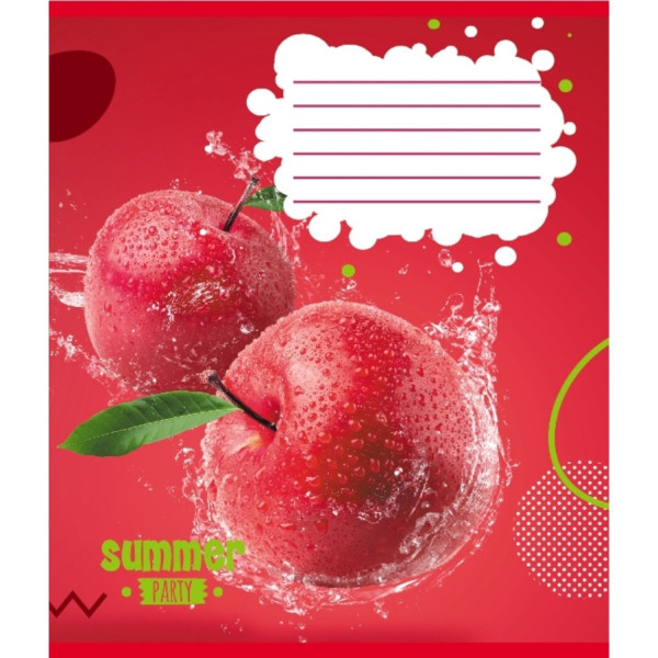 Зошит учнівський "Фрукти у воді" 024-550016K-3 в клітинку, 24 аркуші (024-550016K-3)