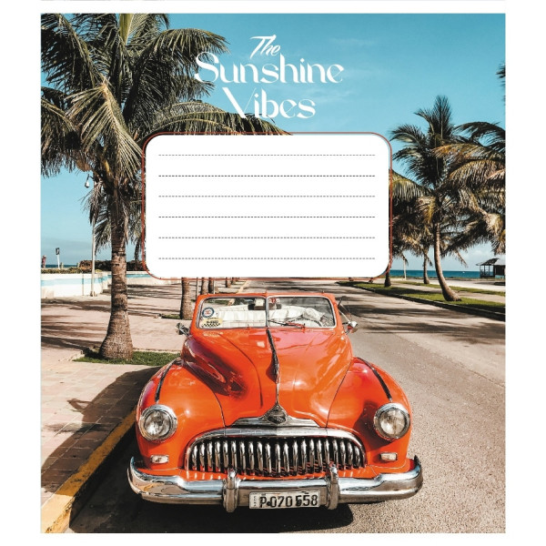 Зошит учнівський "Ретро авто" 024-550139K-4 в клітинку, 24 аркуші (024-550139K-4)