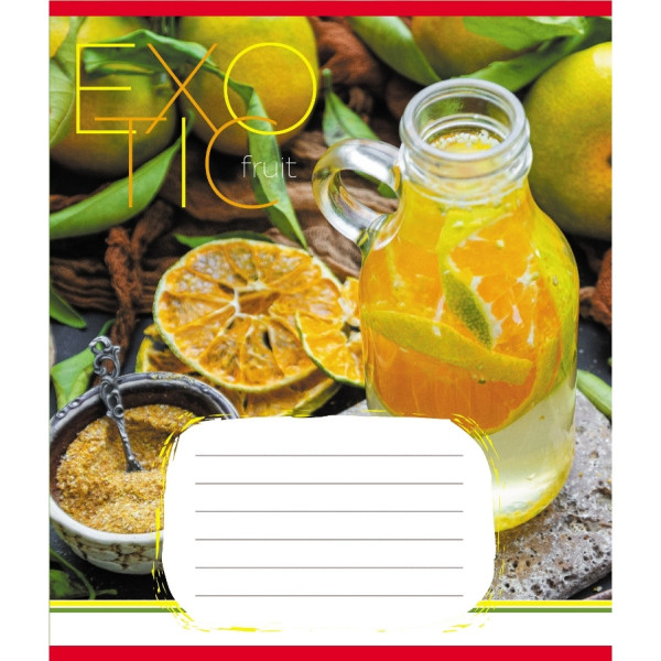 Зошит загальний "Екзотичні фрукти" 048-590098K-3 в клітинку, 48 аркушів (048-590098K-3)