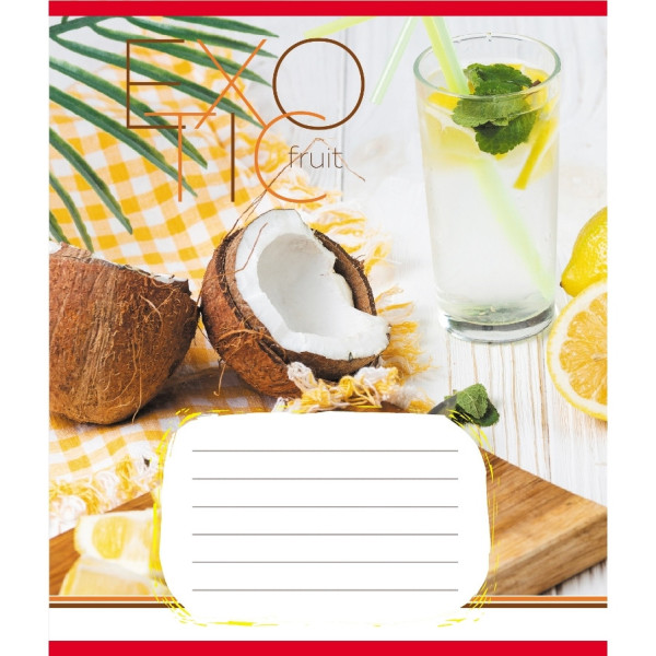 Зошит загальний "Екзотичні фрукти" 048-590098K-4 в клітинку, 48 аркушів (048-590098K-4)