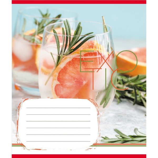 Зошит загальний "Екзотичні фрукти" 048-590098K-5 в клітинку, 48 аркушів (048-590098K-5)