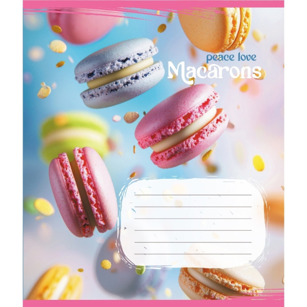 Зошит загальний "Макаруни" 048-590197K-4 в клітинку, 48 аркушів (048-590197K-4)