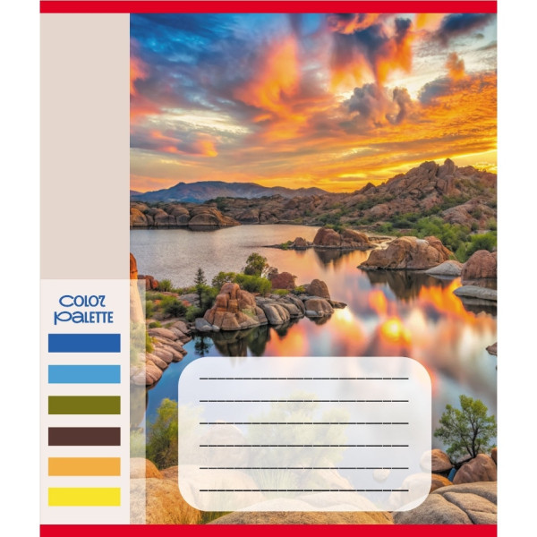 Зошит загальний "Кольори гір" 060-610093K-1 в клітинку, 60 аркушів (060-610093K-1)