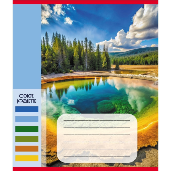 Зошит загальний "Кольори гір" 060-610093K-2 в клітинку, 60 аркушів (060-610093K-2)