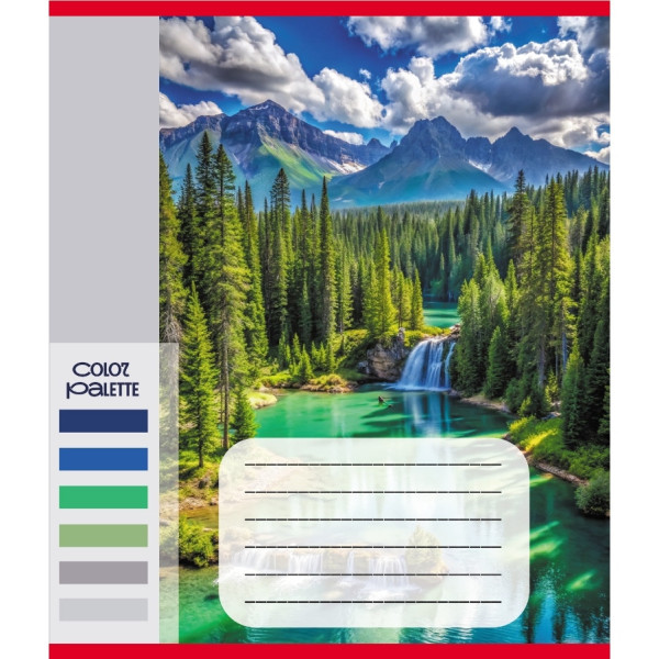 Зошит загальний "Кольори гір" 060-610093K-3 в клітинку, 60 аркушів (060-610093K-3)