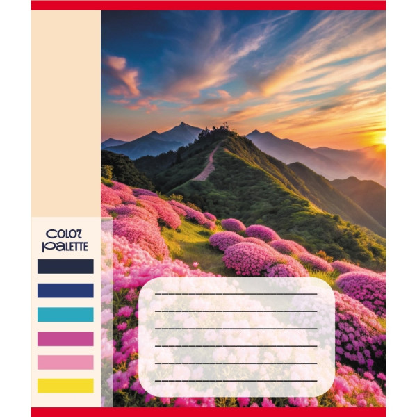 Зошит загальний "Кольори гір" 060-610093K-4 в клітинку, 60 аркушів (060-610093K-4)