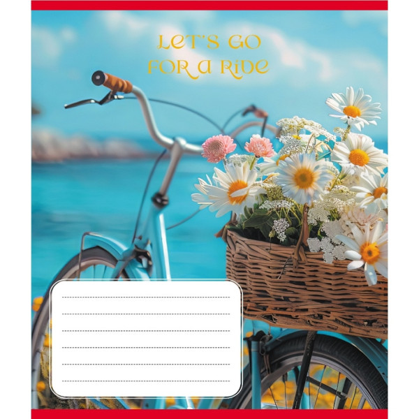 Зошит загальний "Велосипед" 096-630091K-1 в клітинку, 96 аркушів (096-630091K-1)