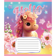 Зошит учнівський "Єдинороги" 012-510065C-1 в косу лінію, 12 аркушів  (012-510065C-1)