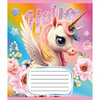 Зошит учнівський "Єдинороги" 012-510065C-5 в косу лінію, 12 аркушів  (012-510065C-5)